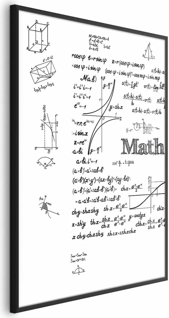 Poster Matematica 60x90 con Cornice Nera Moderna - Arredo Studio e Ufficio