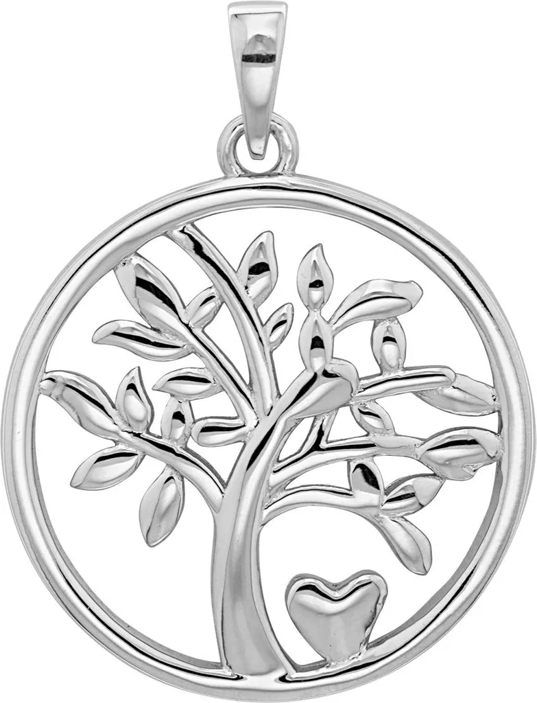 Cadeau Femme Pendentif Arbre de Vie Argent 925 Cœur pour Anniversaire