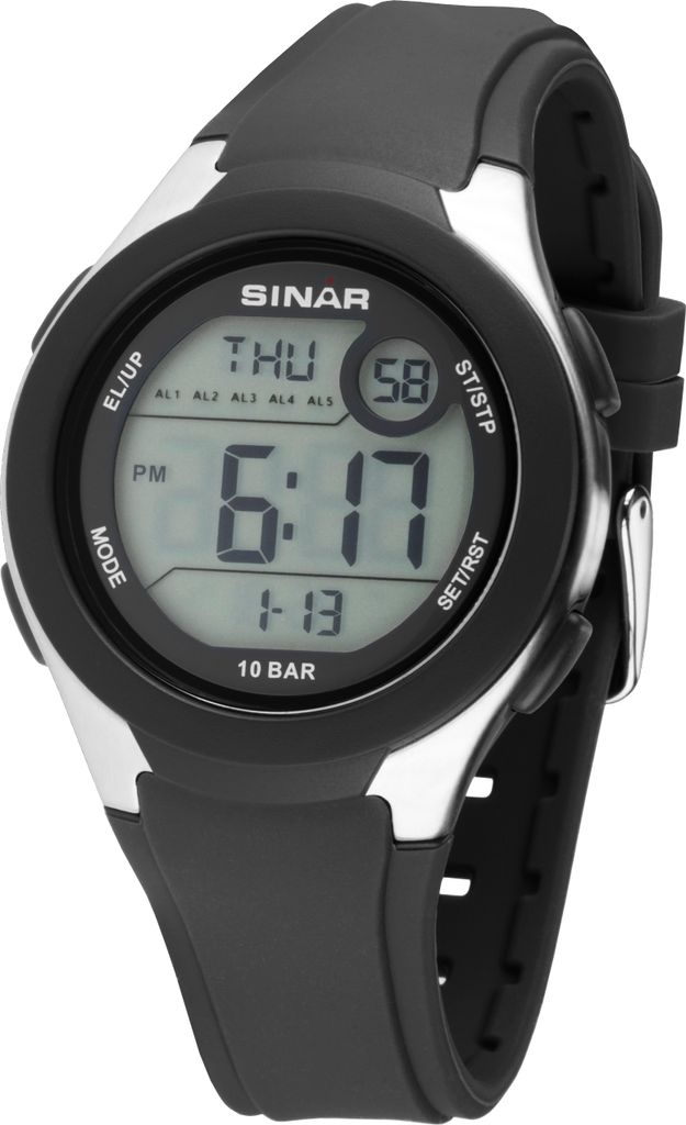 SINAR Jugenduhr Damen Herren Armbanduhr Digital Quarz Uni Silikon XV-19-1