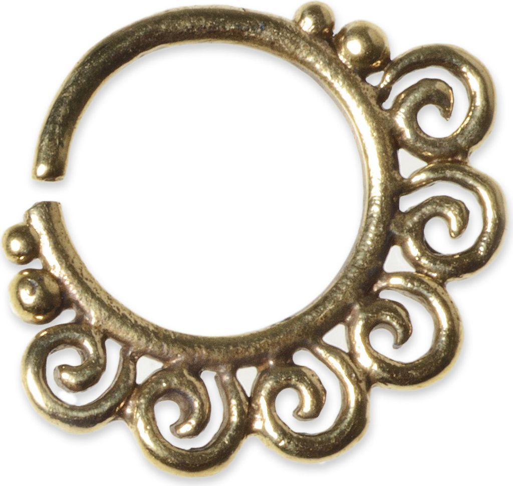 viva-adorno Ohr Piercing Ring Nasen Ring Messing Septum Vintage Antik Tragus Helix 1,2mm verschiedene Designs wählbar Z496,Design 1