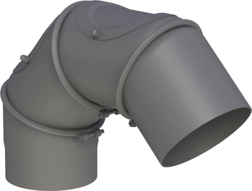 Ø 200 mm Ofenrohr Multibogen - 2 Türen - gussgrau
