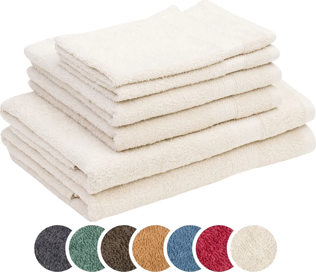 Set 6 Asciugamani Sleepling Liebling Crema: Lavabili 60° e Resistenti