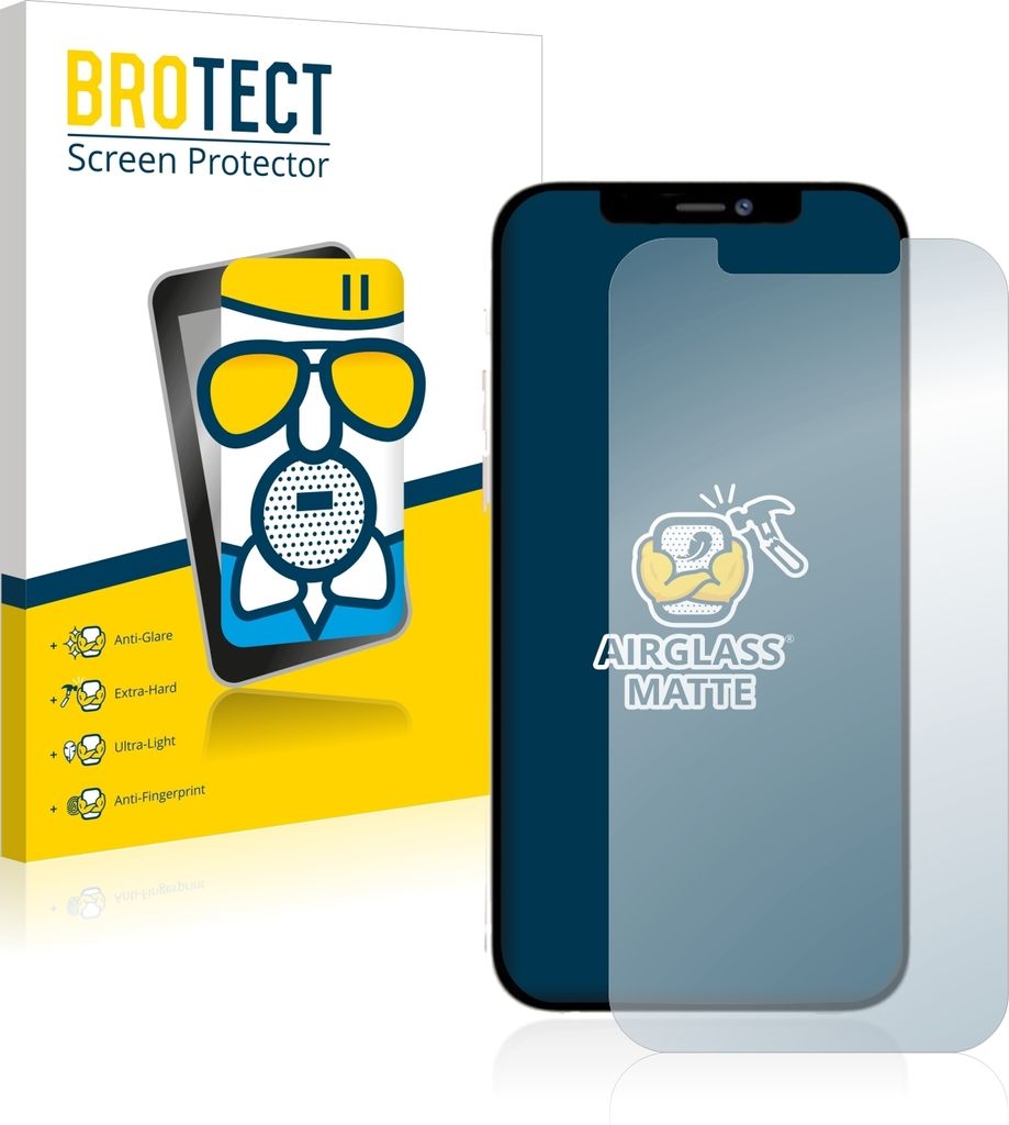 BROTECT Entspiegelungs Schutzglas für Apple iPhone 12 Pro Max Schutzfolie Panzer Folie Glas Display Schutz matt