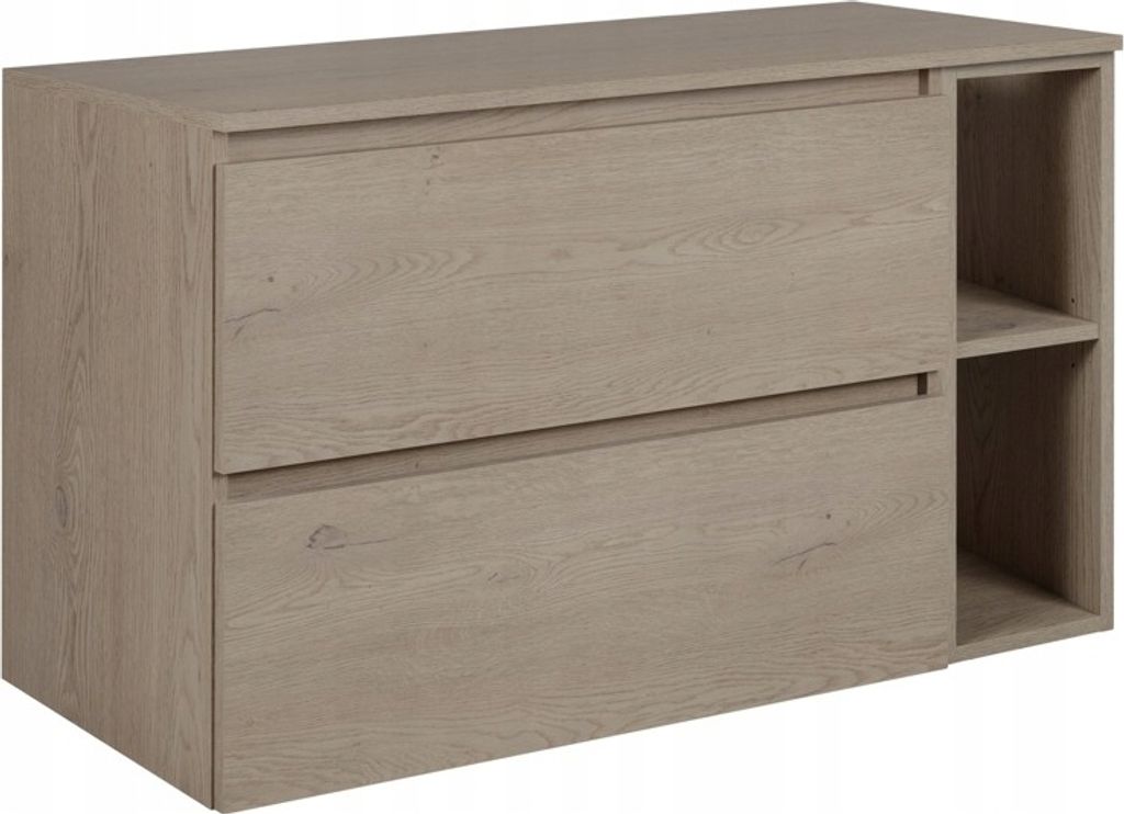 RODAN | Waschbeckunterschrank 80 CM - Eiche Dunkel - Badmöbel, Badezimmerschränk, Badezimmermöbel, Bücherregal, Regal, Waschtischunterschrank