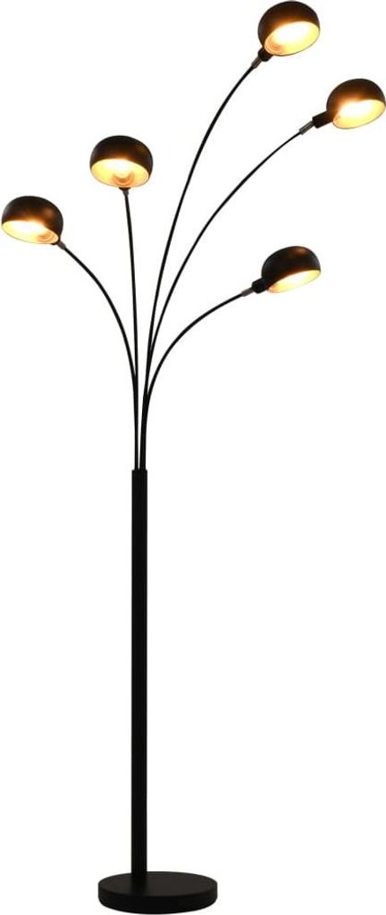 vidaXL Stehlampe 200 cm 5 x E14 Schwarz und Golden