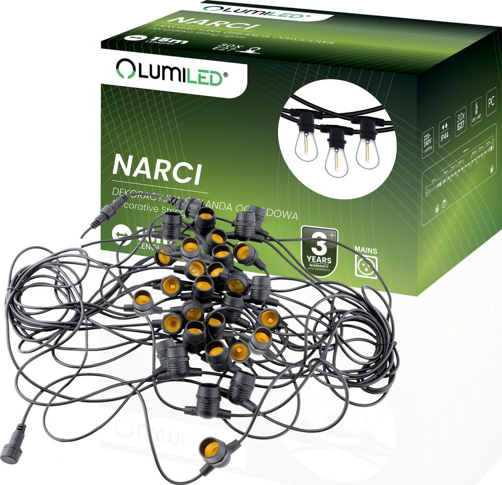 LUMILED Guirlande lumineuse extérieure 15 mètres avec 30 Image du produit 