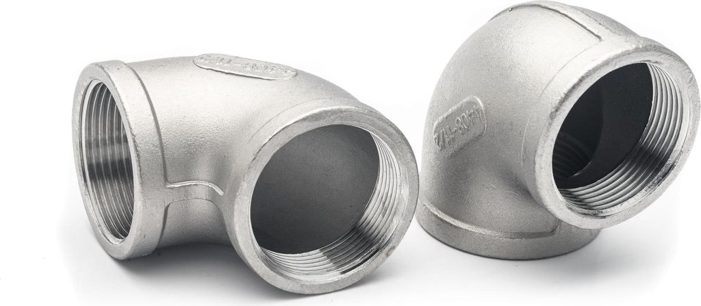 POLBERIS Edelstahl-Winkel 90° 2" 150lb 316 BSP Gewinde 1.4408 Innengewinde