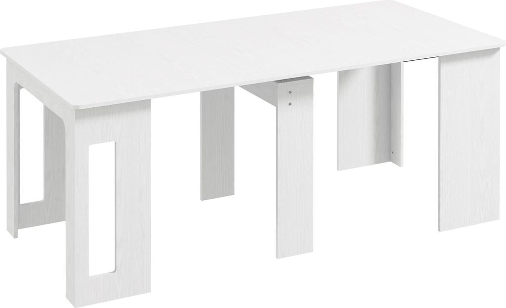 Esstisch Klapptisch ausziehbar, Küchentisch Esszimmertisch, Spanplatten, 60-180x85x75 cm, Weiß, modern & platzsparend