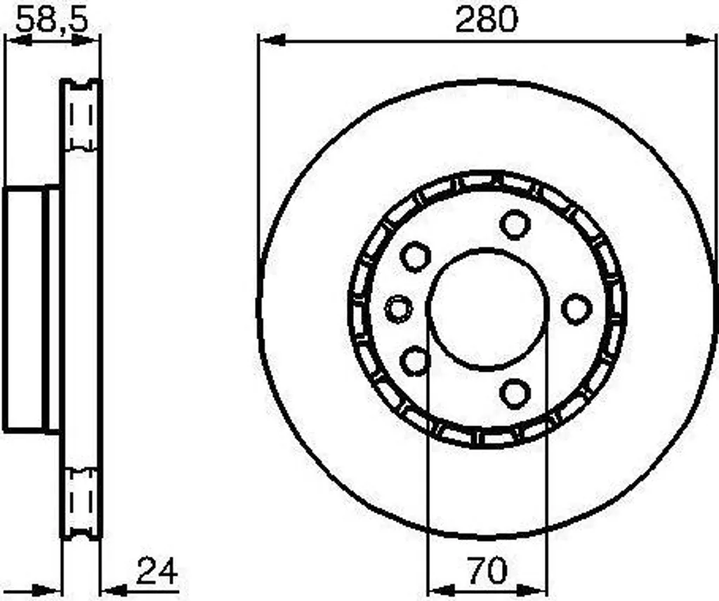 Disque de Frein Arrière pour Senator Bosch 0986478326 Pièce de Rechange