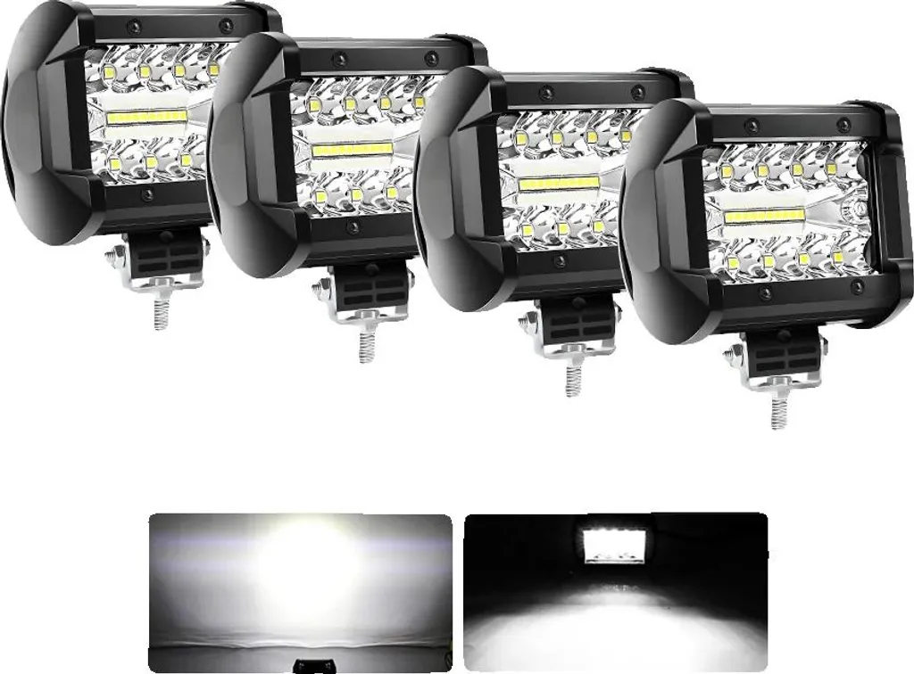 Éclairage LED pour 4x4 et engins de chantier IP68 - 4 lumières de travail