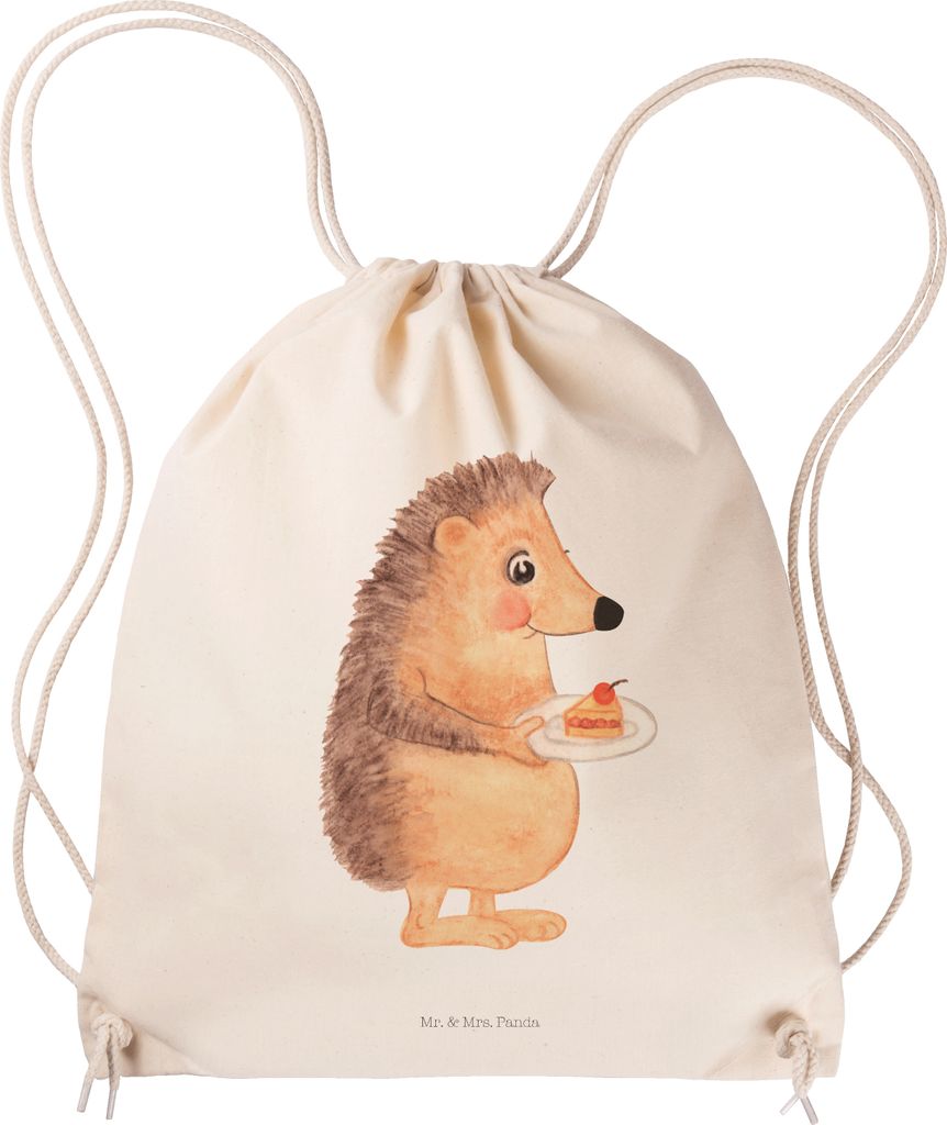 Mr. & Mrs. Panda Jutebeutel Igel Kuchenstück - Transparent - Geschenk, gymnastiktasche, Beutel, Torte, Lustige Sprüche, wander rucksack, Einladun...