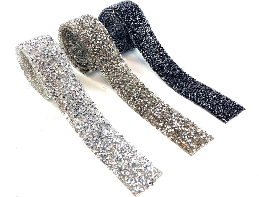 10 cm Kristall-Strassstein-Hotfix-Bügelband (Preis pro 10 cm)