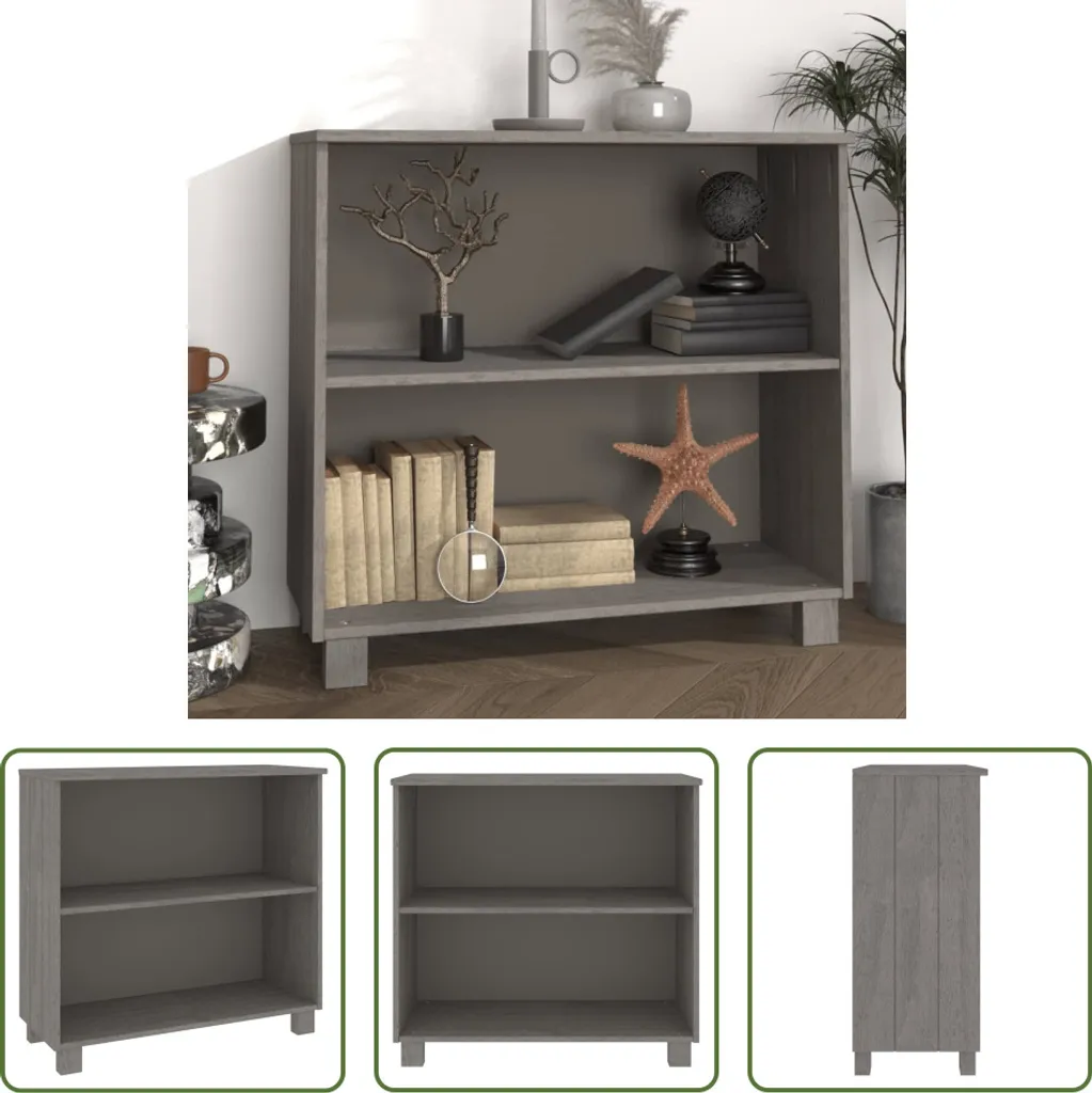 Mobile Contenitore HAMAR 85 cm Pino Massiccio | Arredo Casa Grigio - 8