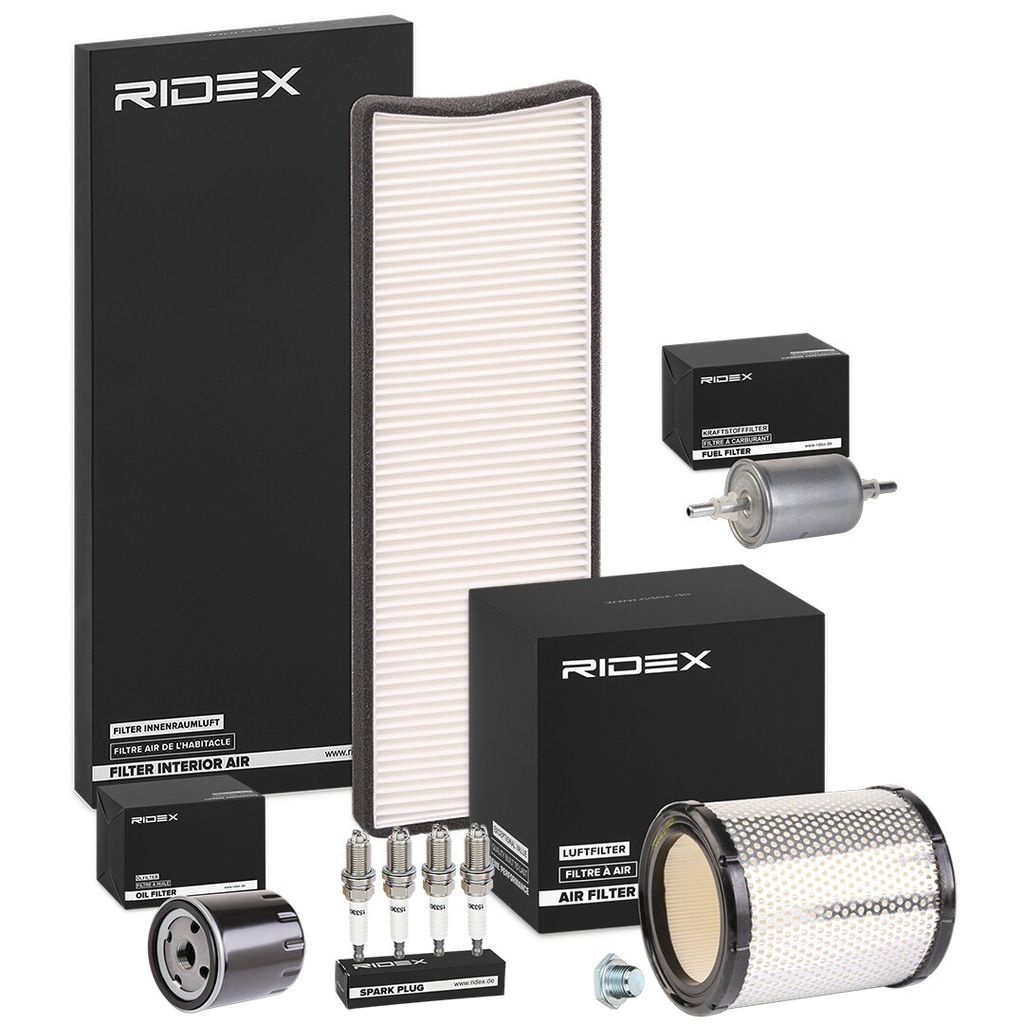 RIDEX Inspektionspaket Filterset passend für PEUGEOT 306 Schrägheck (7A, 7C, N3, N5) 306 Cabriolet (7D, N3, N5) 306 (7B, N3, N5)