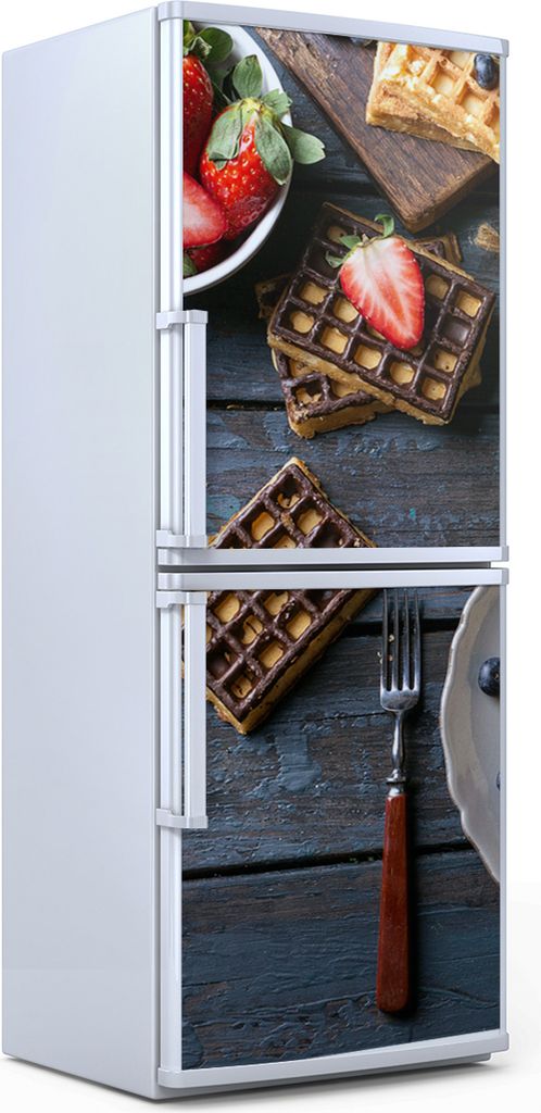 Kühlschrankdekoration 70x180 cm Aufkleber auf dem Kühlschrank - Blaubeerwaffeln