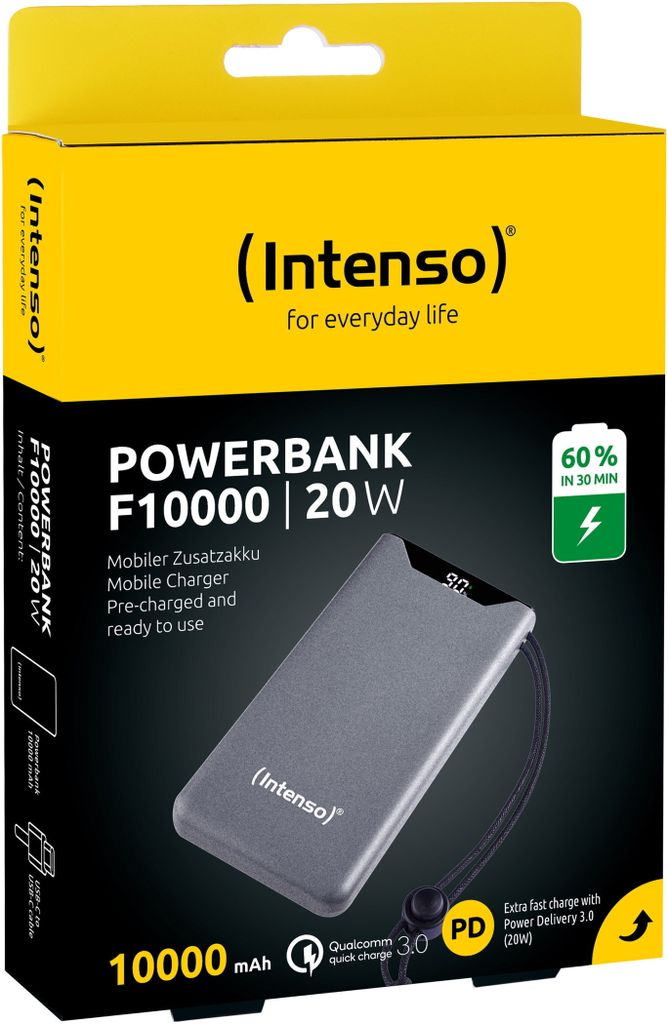 Intenso 7332034 Intenso F10000 Powerbank 10.000 mAh grau Productafbeelding 