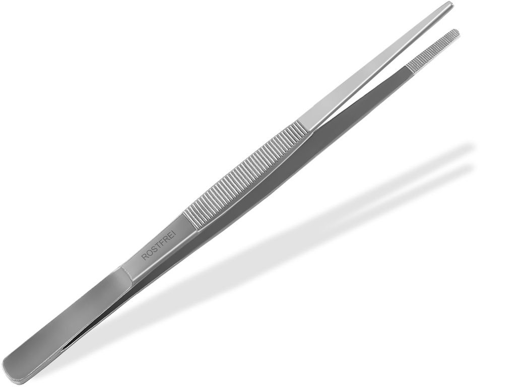 Faude Küchenpinzette 30 Cm – Edelstahl, Gerade, Mit Riffelung, Spülmaschinenfest