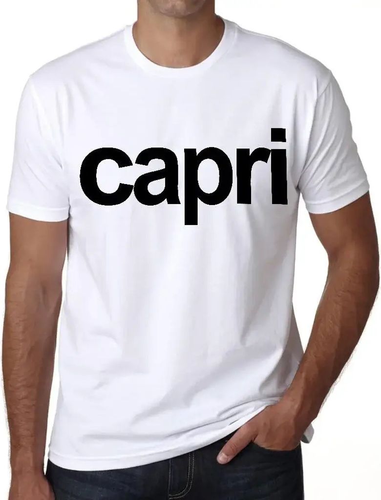 Herren Grafik T-Shirt Capri Touristenattraktion – Capri Tourist Attraction – Öko-Verantwortlich Vintage Jahrgang Kurzarm Lustige Druck Geburtstag