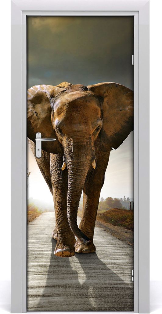 Tulup Türaufkleber 75x205 cm Dekorative Aufkleber Selbstklebend Wasserdichte Tapete Abnehmbar Schlafzimmer Wohnzimmer Wohnkultur - Elephant Walk