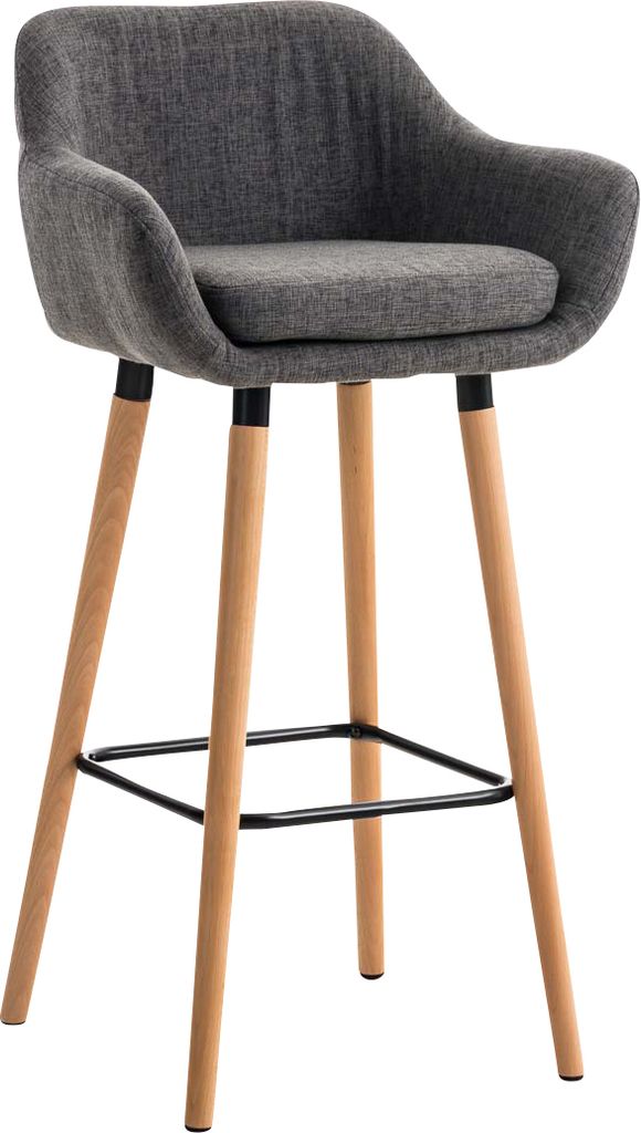 Barhocker HLO-CP19 Stoff hellgrau