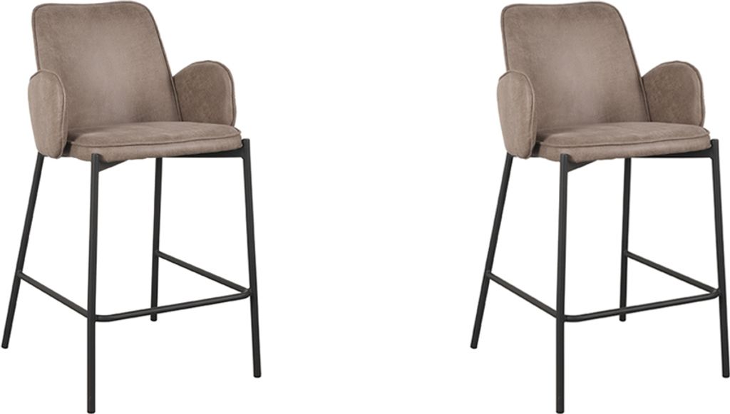 LABEL51 Barhocker Joni – Taupe – Micro-Wildleder – Sitzhöhe Produktbild 