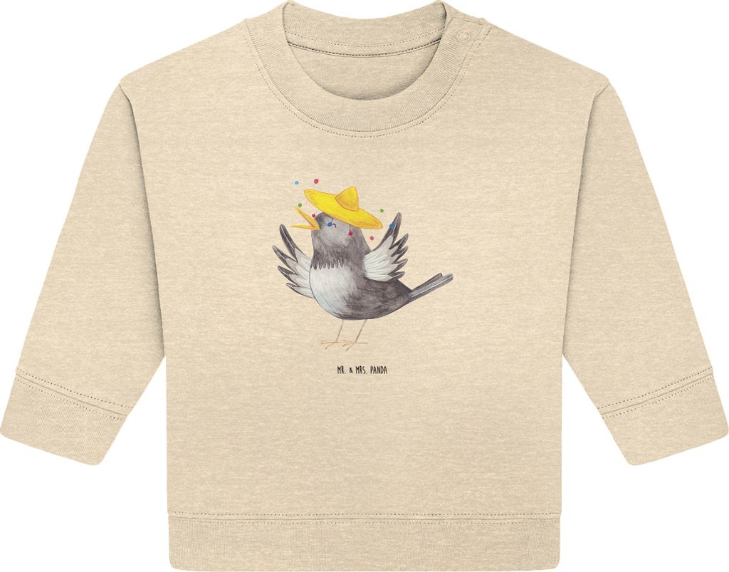 Mr. & Mrs. Panda Organic Baby Pullover Rabe Sombrero 12. - 18. Monat - Natural Raw - Geschenk, Froh, Bullover, Elster, Lustige Sprüche, Motivation...