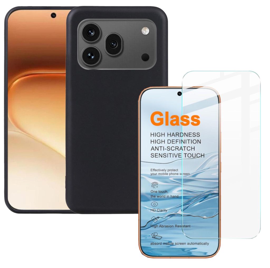 Handyhülle + 9H Schutzglas für Honor 600 Pro TPU Dünn Set 2 Produktbild 