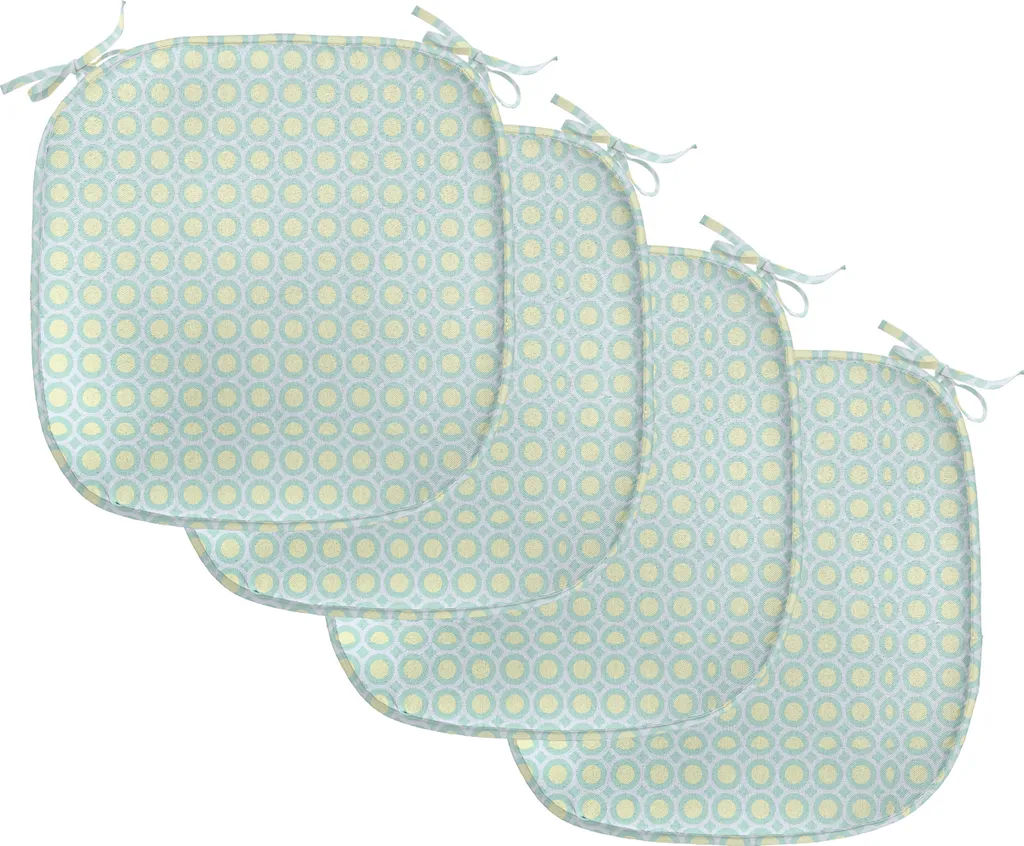Coussin de chaise anti-tache avec attaches lot de 4 bleu 40x40 cm