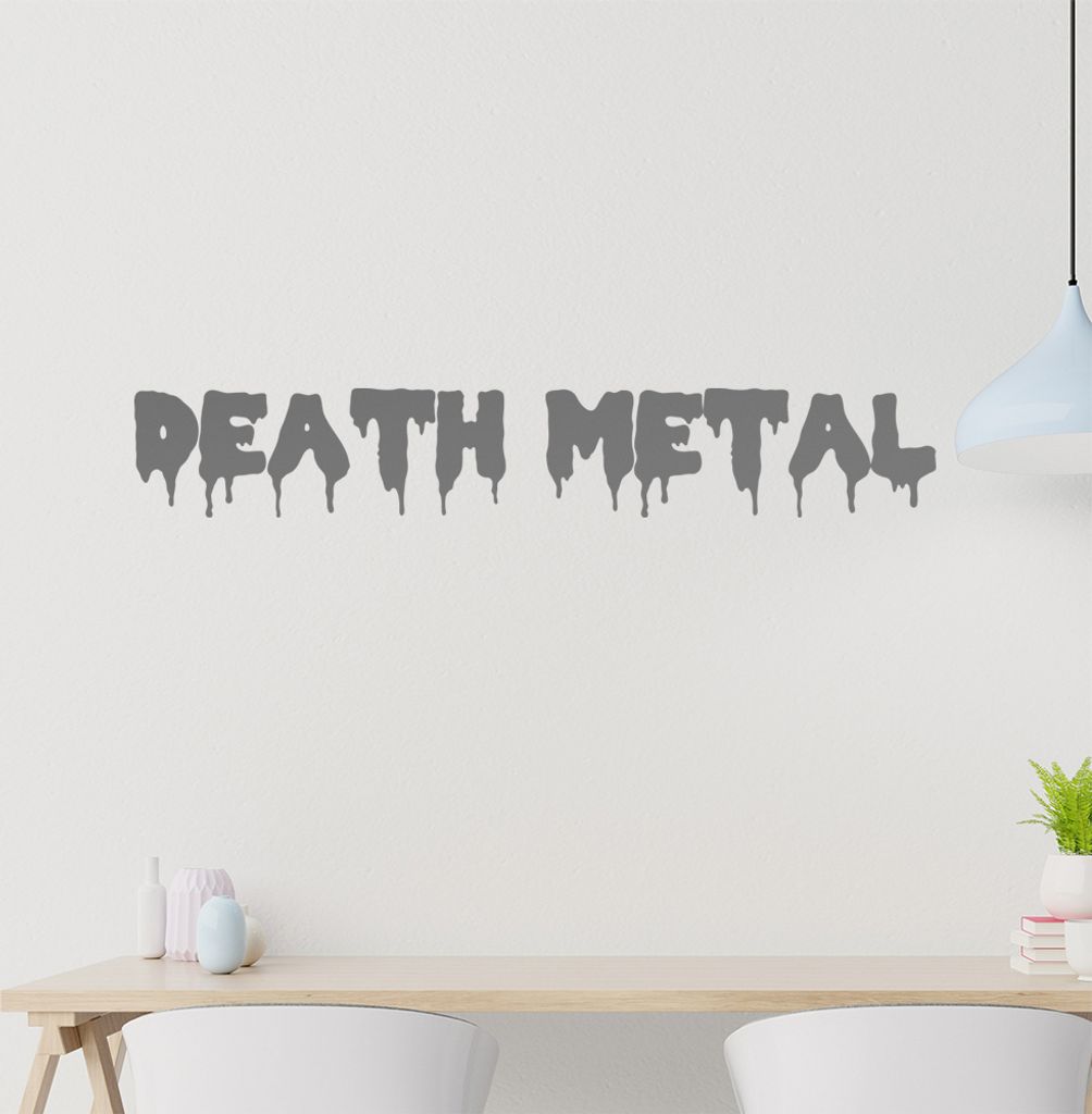 KIWISTAR Death Metal Hard Rock Wandtattoo in 6 Größen - Wandaufkleber Wall Sticker - Dekoration, Küche, Wohnzimmer, Schlafzimmer, Badezimmer
