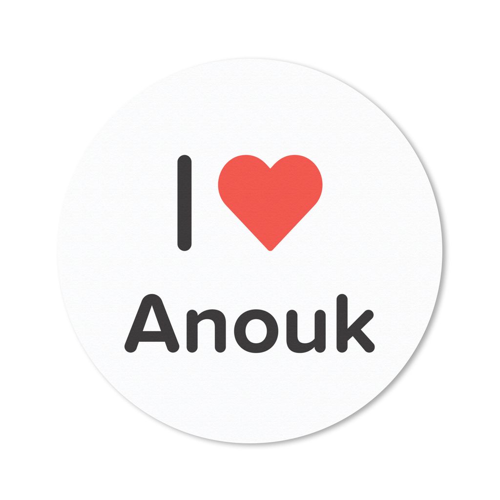 MuchoWow Mauspad Mousepad Ich liebe - Anouk - Mädchen 30x30 cm - Mousepads - Maus Mat - Pad - Mausunterlage - Tischunterlage - Schreibtischmatten