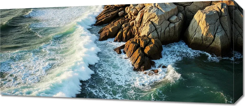 Quadro 70x30 cm Quadro su tela per soggiorno o camera da letto Panorama Scogliere