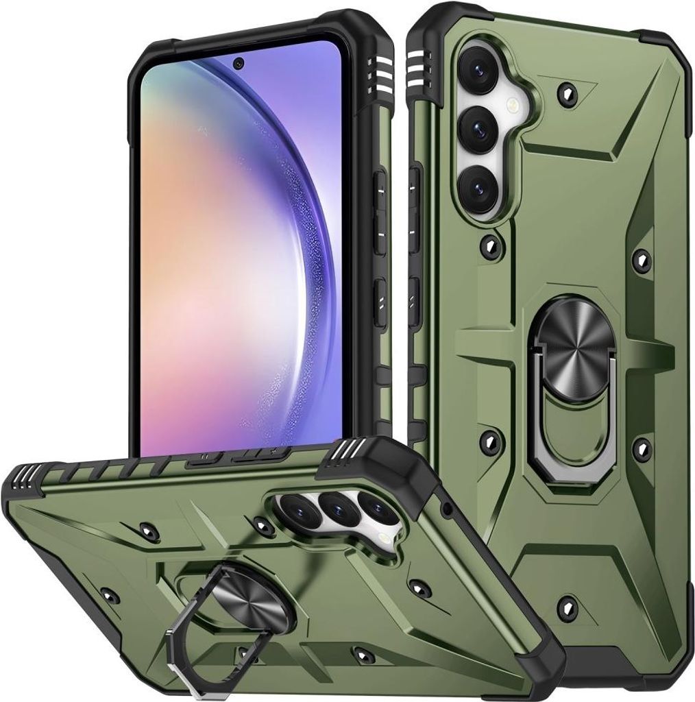 Samsung Galaxy A54 Hülle - Coverup Heavy Duty Back Cover mit Ring Kickstand - Army Green