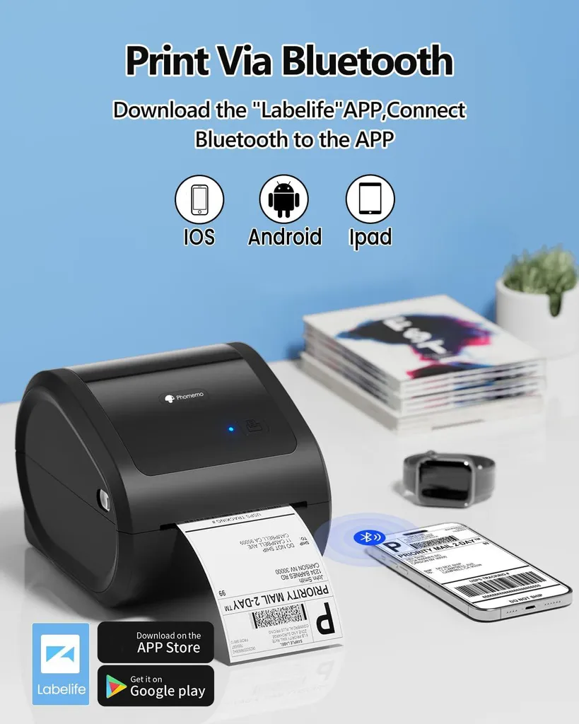 Imprimante de Codes-Barres Bluetooth Phomemo D520BT Sans Encre et Rapide - 5