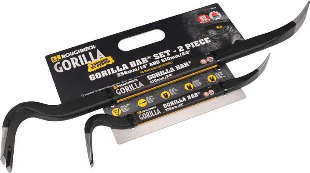 Roughneck Brecheisen-Set 2-teilig Gorilla Bar, Nageleisen, Brechstange 14' + 24'