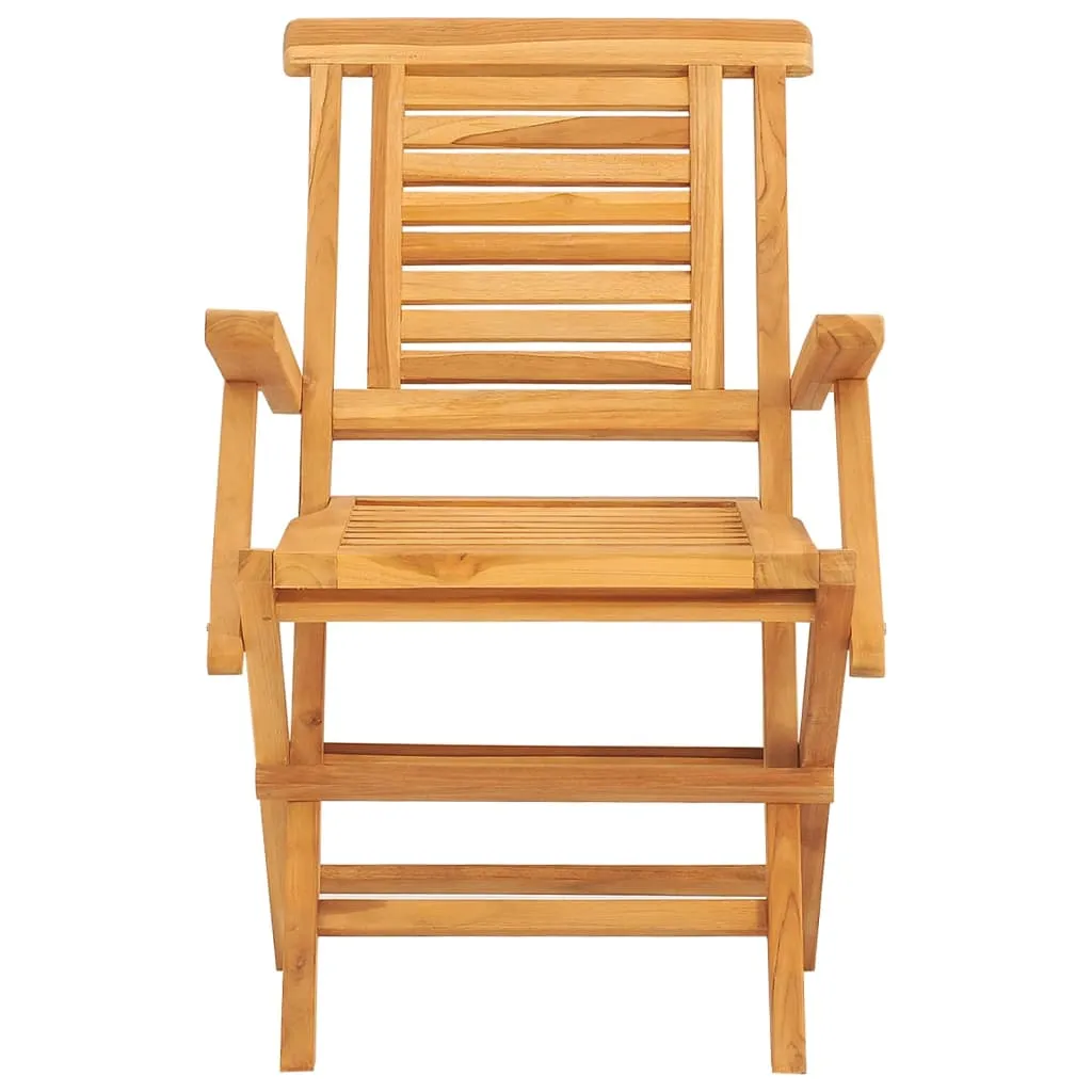 Chaises de jardin robustes en teck lot de 2 résistantes aux intempéries - 5