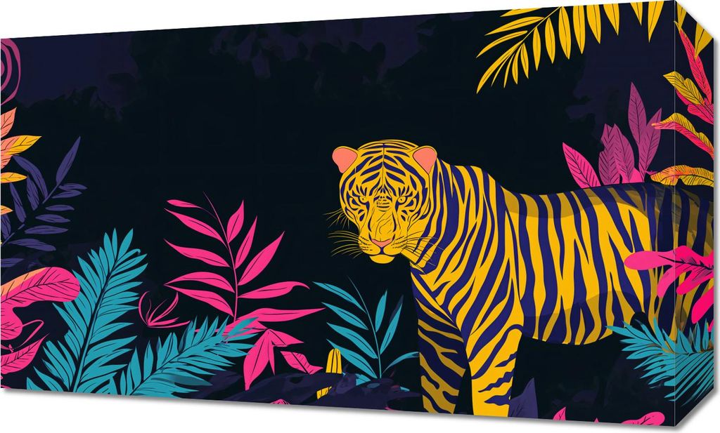 Bild 50x30cm Tiger im Zerrissenen