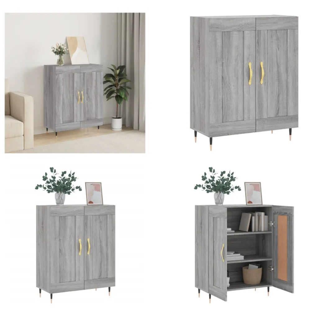 Mobile Credenza Grigio Sonoma vidaXL 90cm: Stile Minimal per il Soggiorno