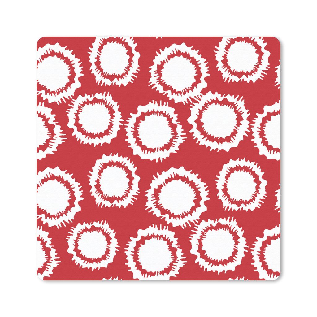 MuchoWow Mauspad Mousepad Tupfen - Rot - Muster 20x20 cm - Mousepads - Maus Mat - Pad - Mausunterlage - Desk Mat - Bureauartikeln