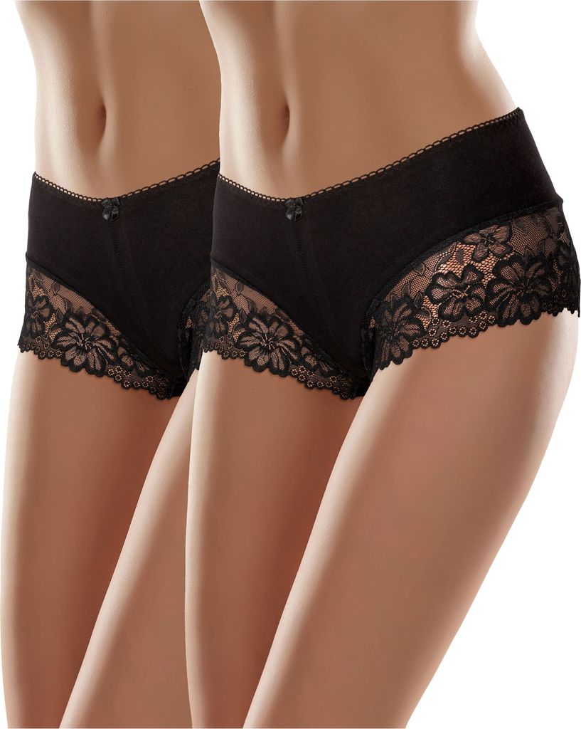 Merry Style Damen Boxershorts MSGAB107 (Schwarz (2Pack), 36 (Herstellergröße: S))
