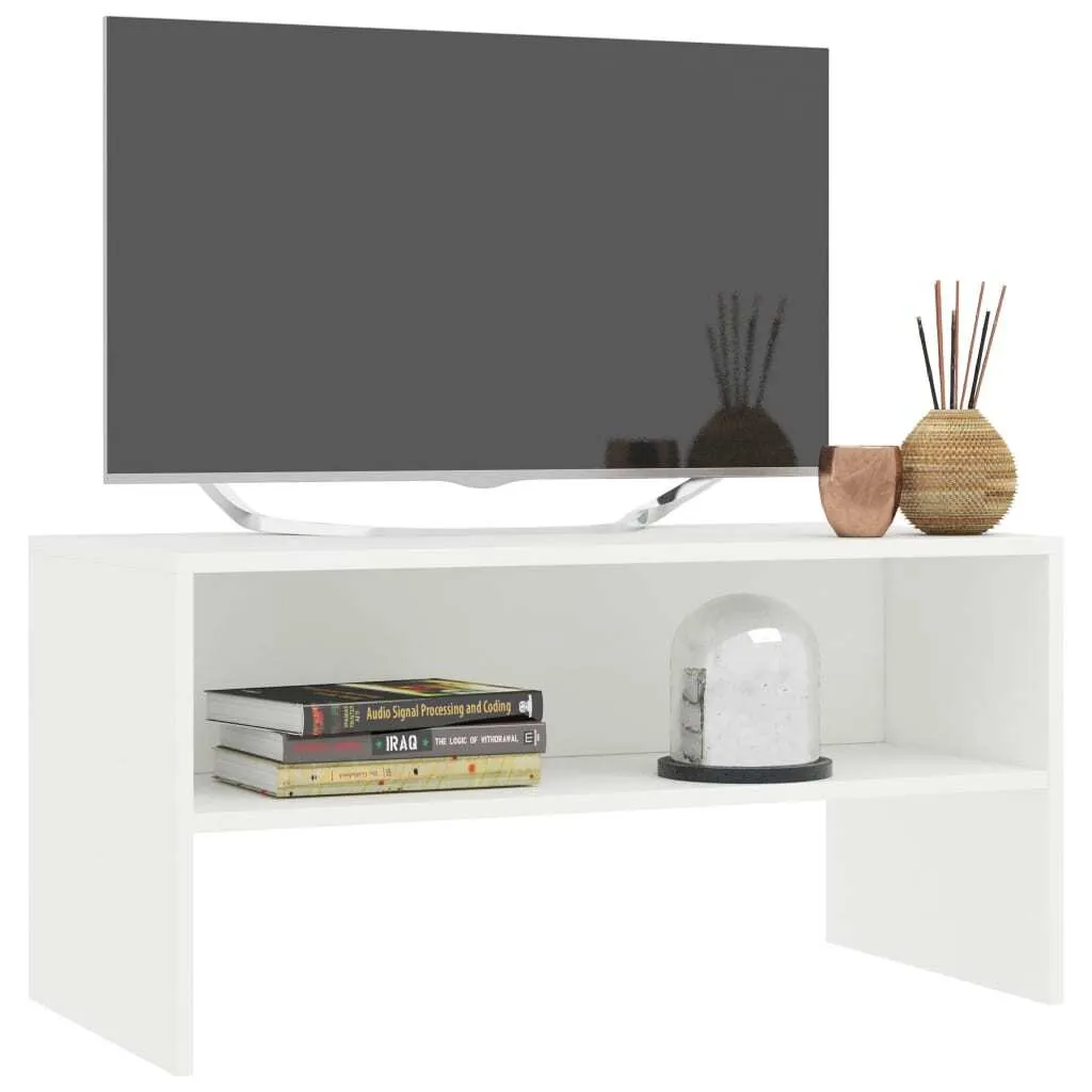 The Living Store Mobile TV bianco 80x40x40cm Materiale legno - 3
