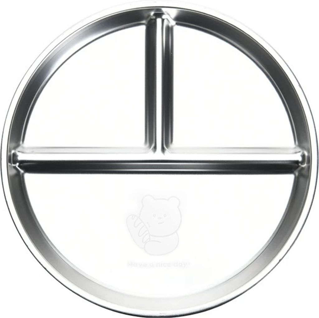 Essteller aus Edelstahl, Serviertablett mit Silikon-Saugnapf, unterteilt, stapelbar, Frühstücksteller, Snacktablett für Kinder, Lunchbehälter f...