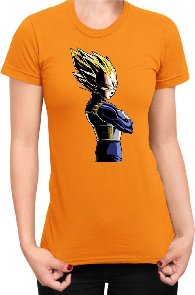 Damen T-Shirt Dragon Anime Manga Ball Z Vegeta 04, Lady L / Orange