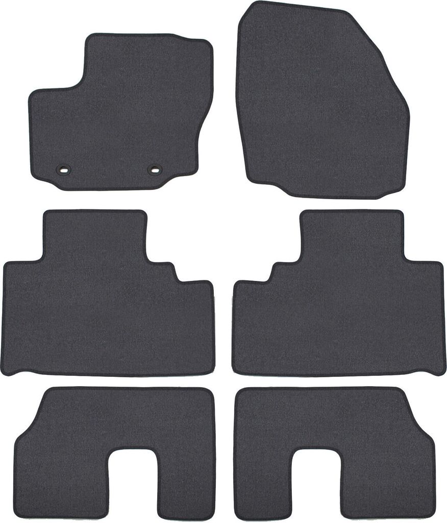 J&J AUTOMOTIVE | Premium Fußmatten Autotepiche Passend Für Ford S-Max 2006-2015 6-tlg, Genaue Passform, rutschfeste Untregrund, mit Befestigungen