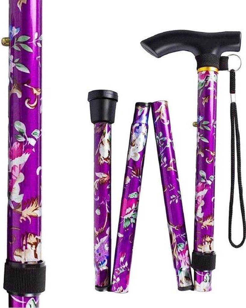 Verstelbare wandelstok für Damen - lila Aluminiumleiter - für Camping und Trekking