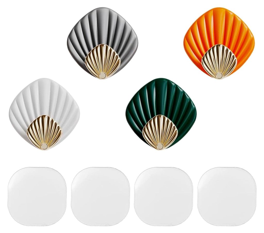 4 Stück Bunte Selbstklebende Haken Set Muschel für Bad und Küche