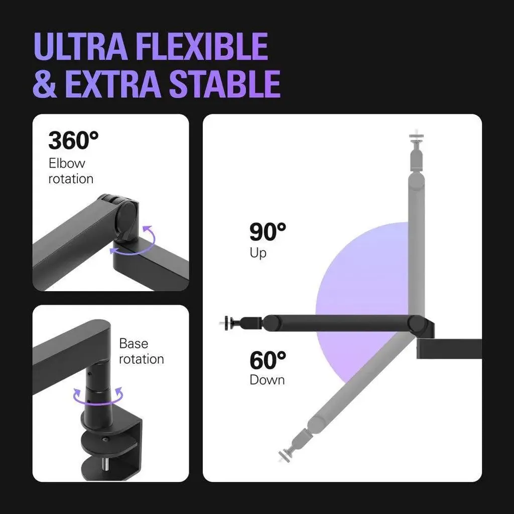 Support Micro Elgato Wave Mic Arm Pro LP Idéal pour Streamer et Podcast