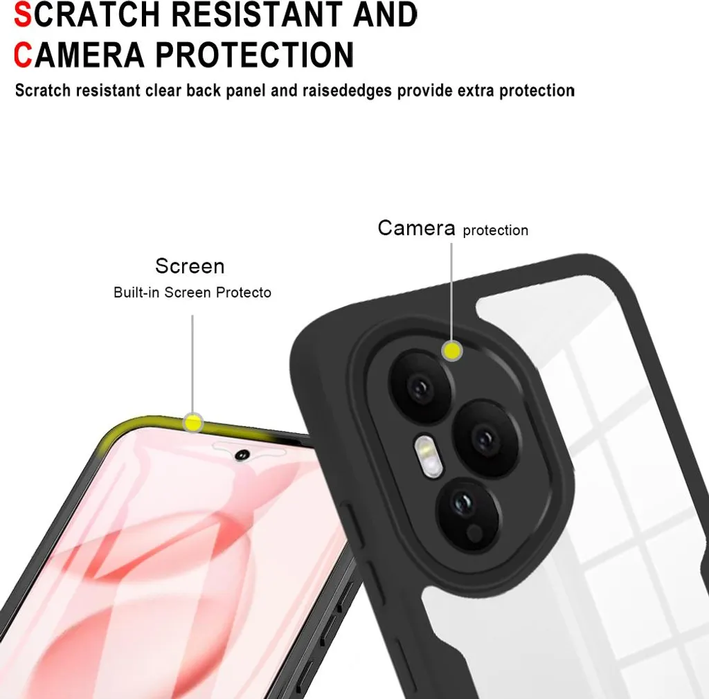 BEEJTUNY Custodia per Honor 400 Lite, Cover Protettiva Trasparente con Glitter Sfumati, Guscio Paraurti Morbido e Bello, Elegante Cover Antiurto. Rosa