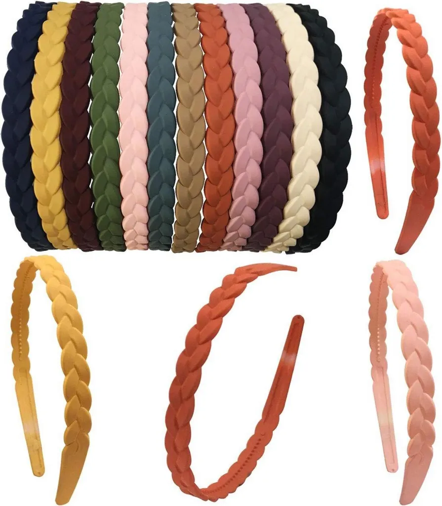 Lot de 12 bandeaux à dents 15mm en plastique pour femmes et filles
