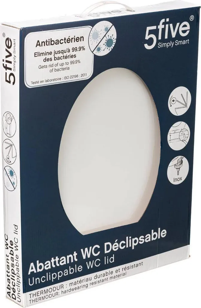 Abattant de WC Antibactérien Blanc 5 Five Simply Smart Design Épuré - 2