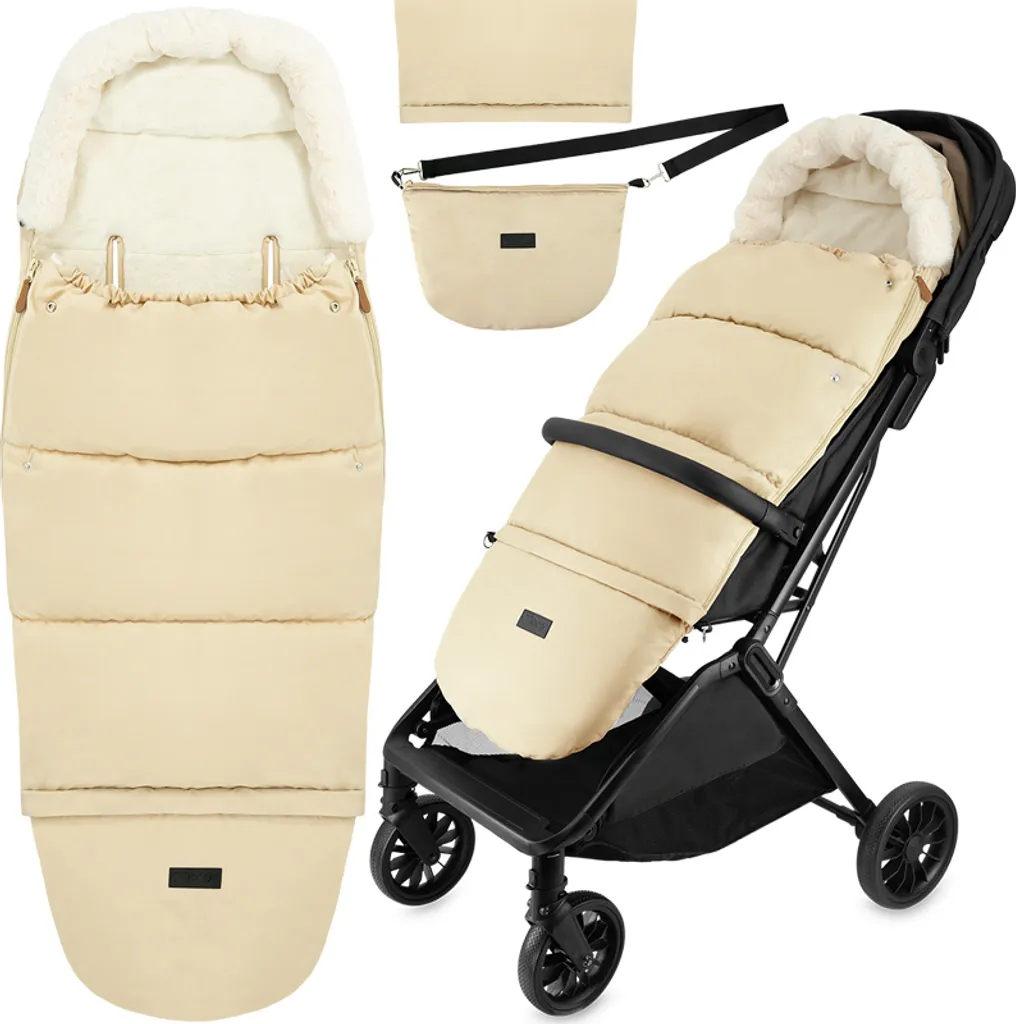 Chancelière MoMi 2 en 1 Beige : Solution Anti-Froid Poussette et Luge
